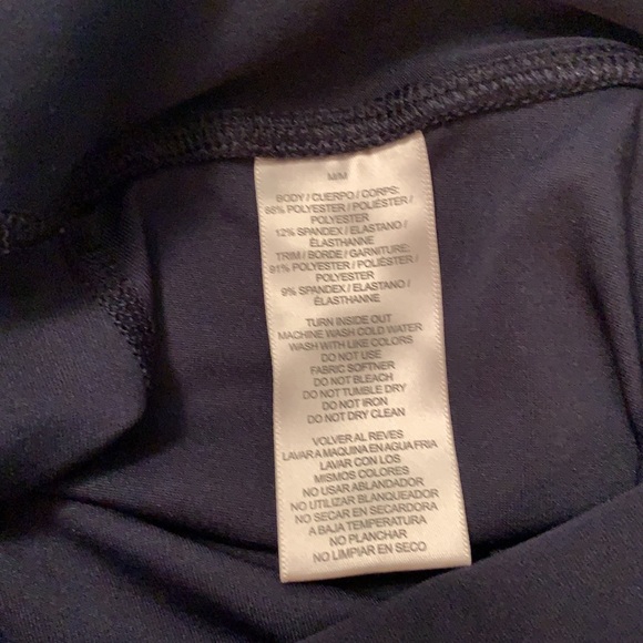 Navy and yellow yoga pants with mesh stripes - Picture 5 of 5